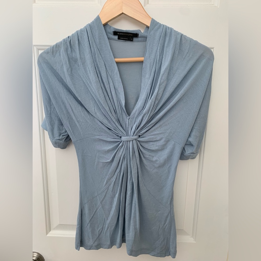 BCBG Knot front blue top - SZ XS